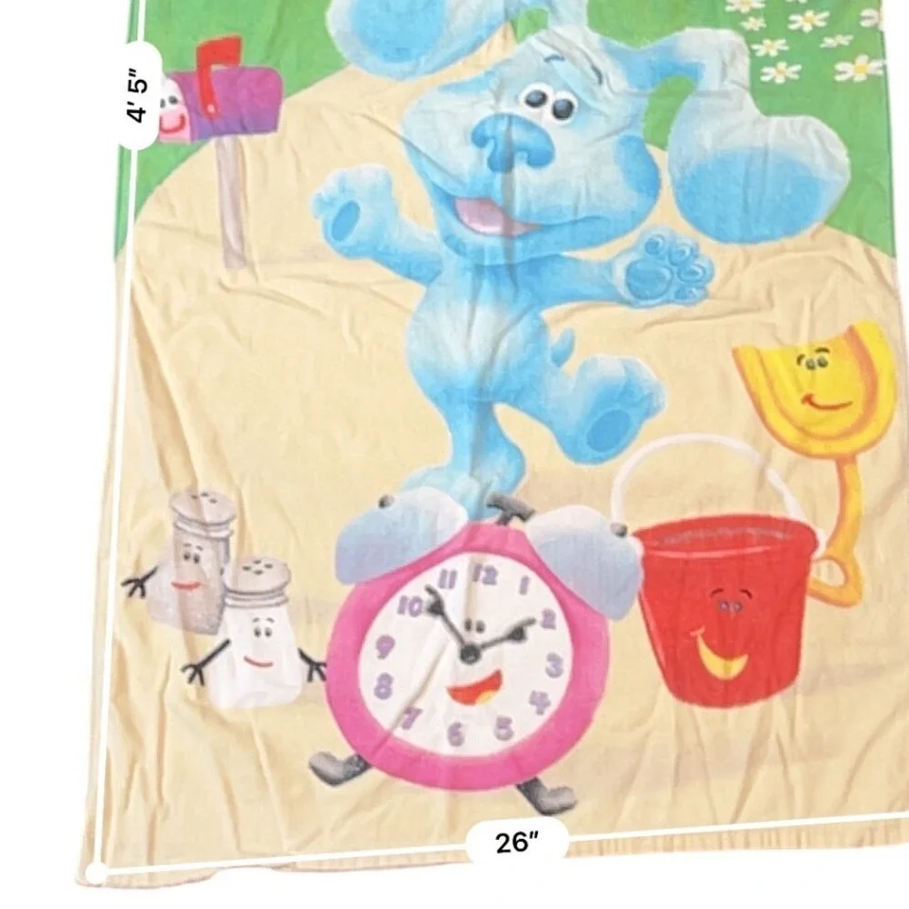 Vintage Blues Clues Beach Towel Blue Tickety Tock Mr Salt Nickelodeon 53x26